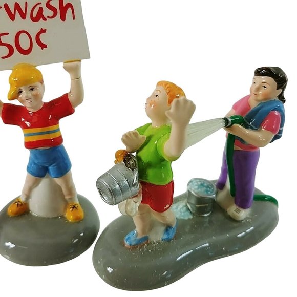 Dept 56 Original Snow Village Collection "Car Wash Fundraiser" Orig Box 2 Piece - Picture 8 of 9